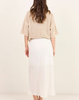 RE:UNION SAIL LINEN WRAP BIAS MAXI SKIRT