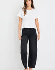 AMONG THE BRAVE SVELTE SHIRRED DETAIL SS TEE