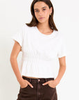 AMONG THE BRAVE SVELTE SHIRRED DETAIL SS TEE