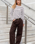 RE:UNION TETHER STRIPE LS BOXY TEE