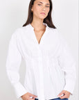 STORIES BE TOLD TIME KEEPER COTTON POPLIN CORSET DETAIL WAIST SHIRT