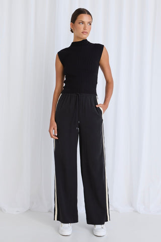 STORIE BE TOLD TOWNIE SIDE STIPE WIDE LEG PANT