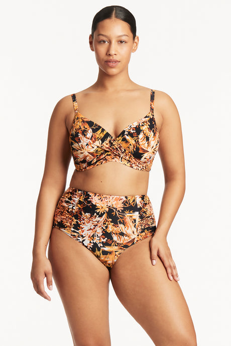 SEA LEVEL TROPICA TWIST FRONT DD/E CUP BRA + TROPICA HIGH WAIST GATHERED PANT