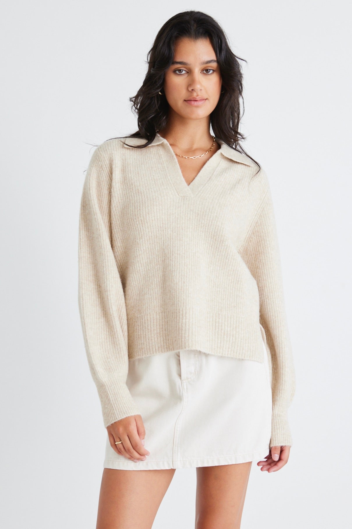 AMONG THE BRAVE TRUTH COLLAR CHUNKY KNIT JUMPER