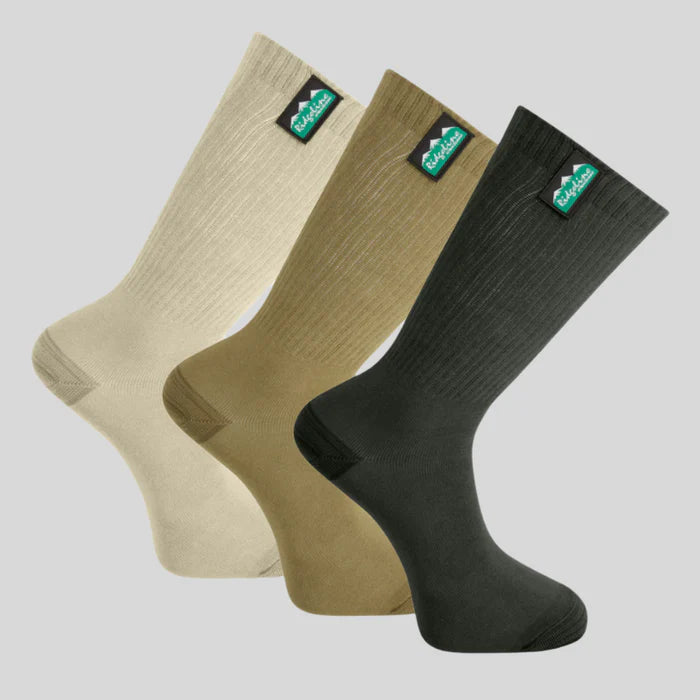RIDGELINE COTTOM LIGHT WORK SOCKS 3 PACK