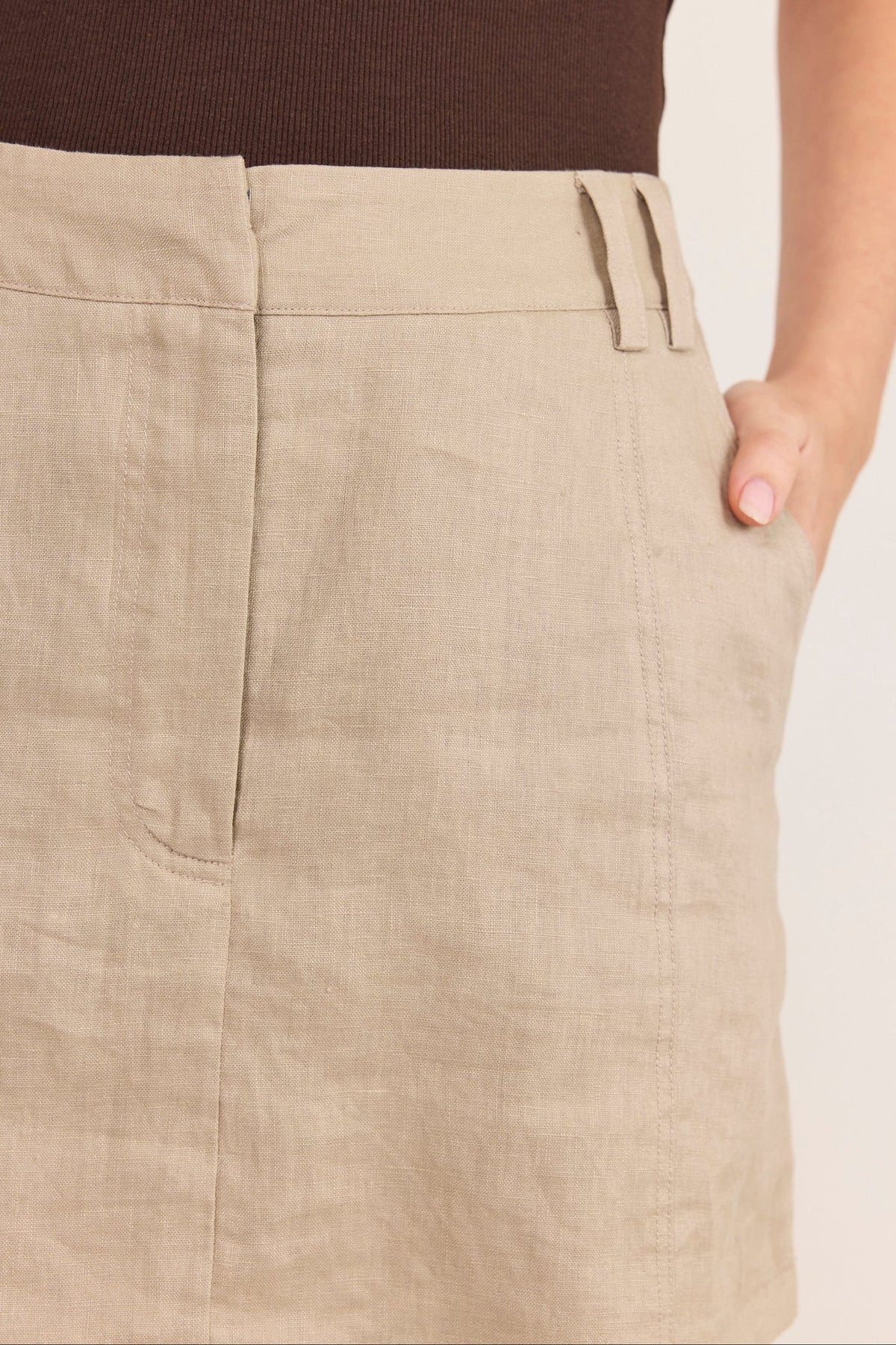 RE:UNION ALIGNMENT LINEN MINI SKORT