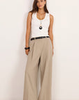 AMONG THE BRAVE CONQUERED RELAXED ADJUSTABLE WAIST WIDE LEG PANTS
