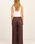 RE:UNION CURATOR LINEN PLEAT FRONT WIDE LEG PANTS