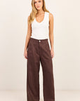 RE:UNION CURATOR LINEN PLEAT FRONT WIDE LEG PANTS