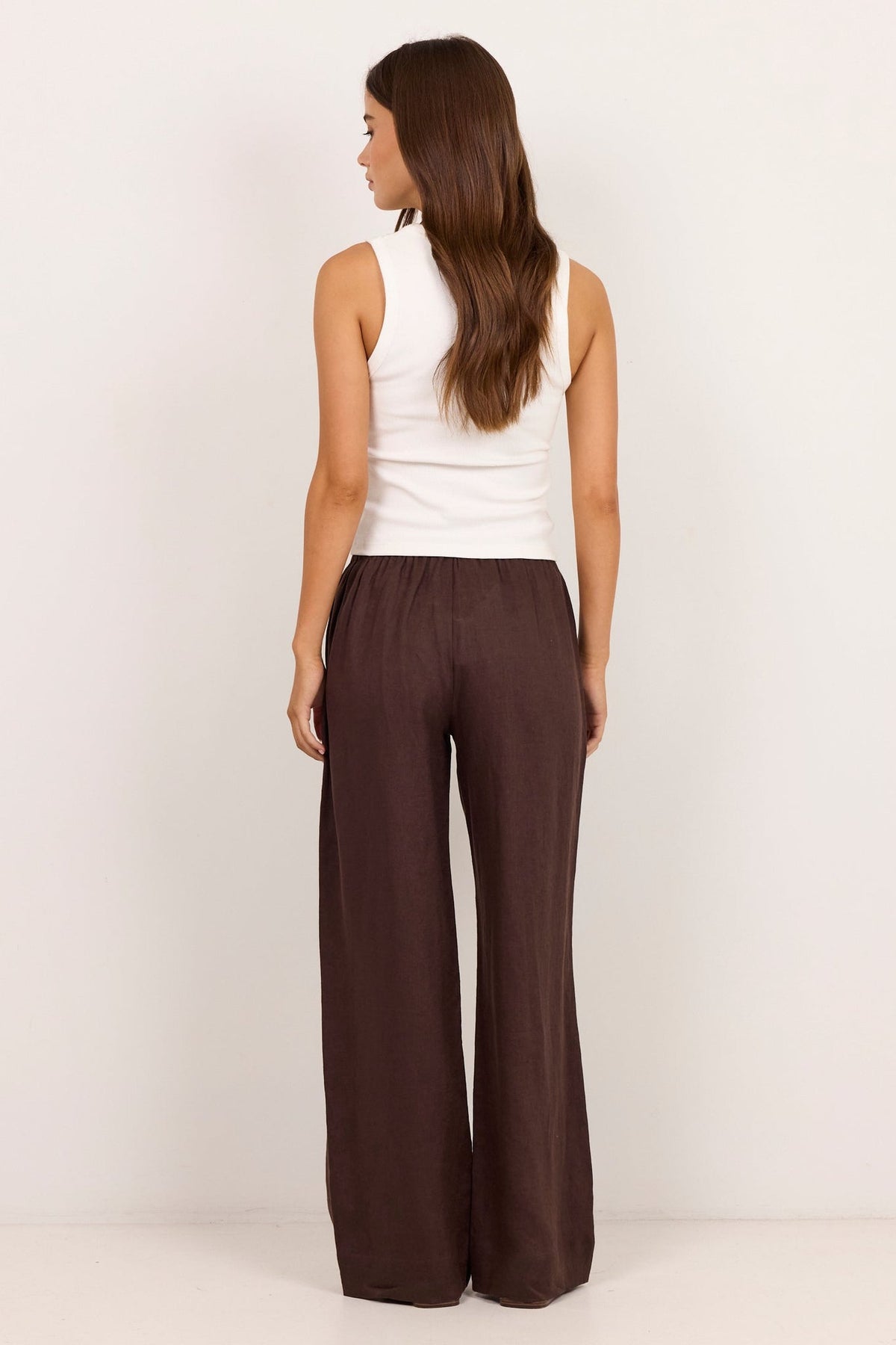 REUNION WELLNESS LINEN PULL ON WIDE LEG PANTS