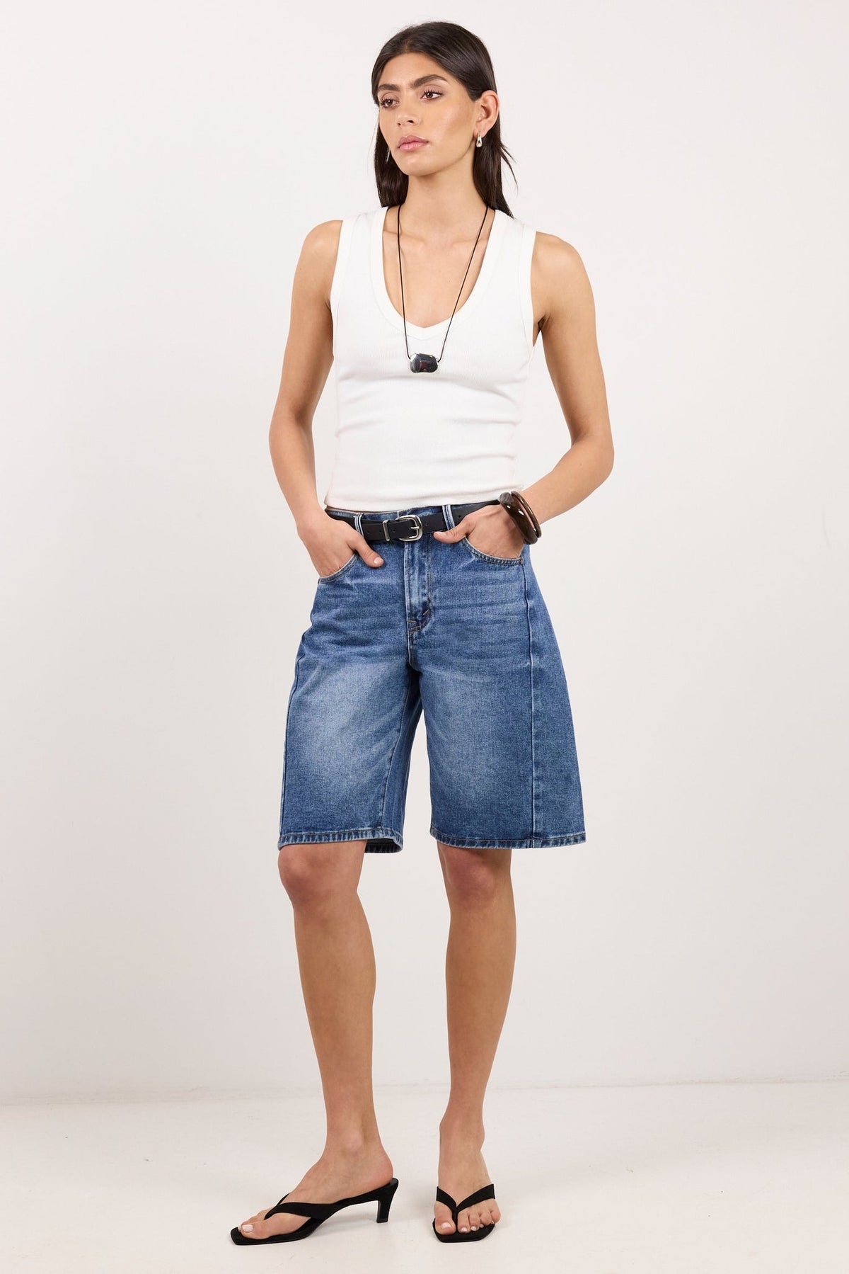AMONG THE BRAVE ACADEMY DENIM BARREL SHORTS