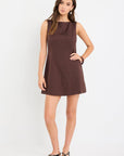 AMONG THE BRAVE VENICE BOAT NECK FITTED MINI DRESS