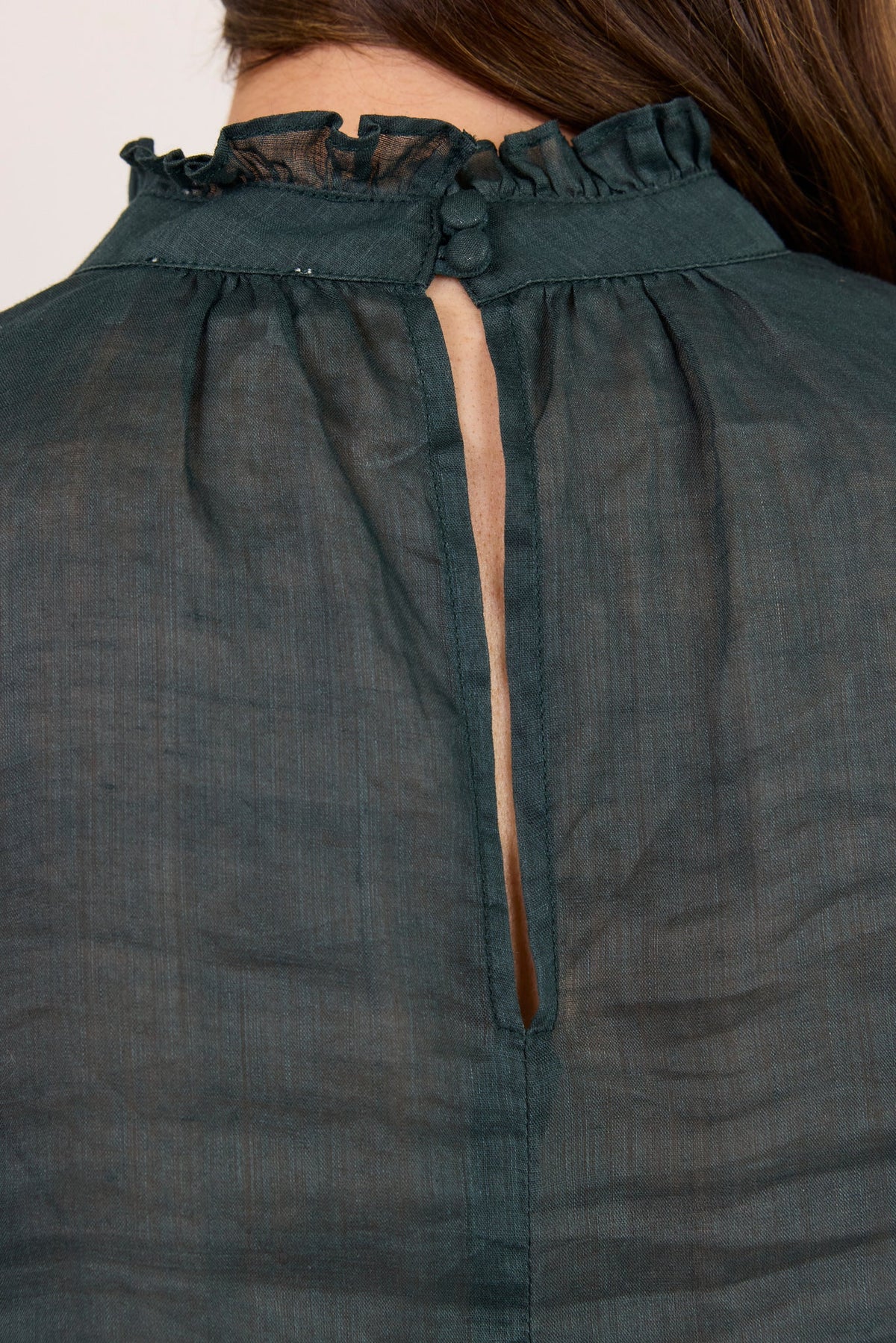 BY ROSA VERSE SHEER HIGH NECK SHORT SLEEVE TOP