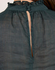 BY ROSA VERSE SHEER HIGH NECK SHORT SLEEVE TOP