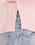 RE:UNION VILLAGER LINEN TIE BACK SHORT SLEEVE SHIRT