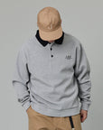 JUST ANOTHER FISHERMAN WAFFLE SEAWAY POLO - GREY MARLE