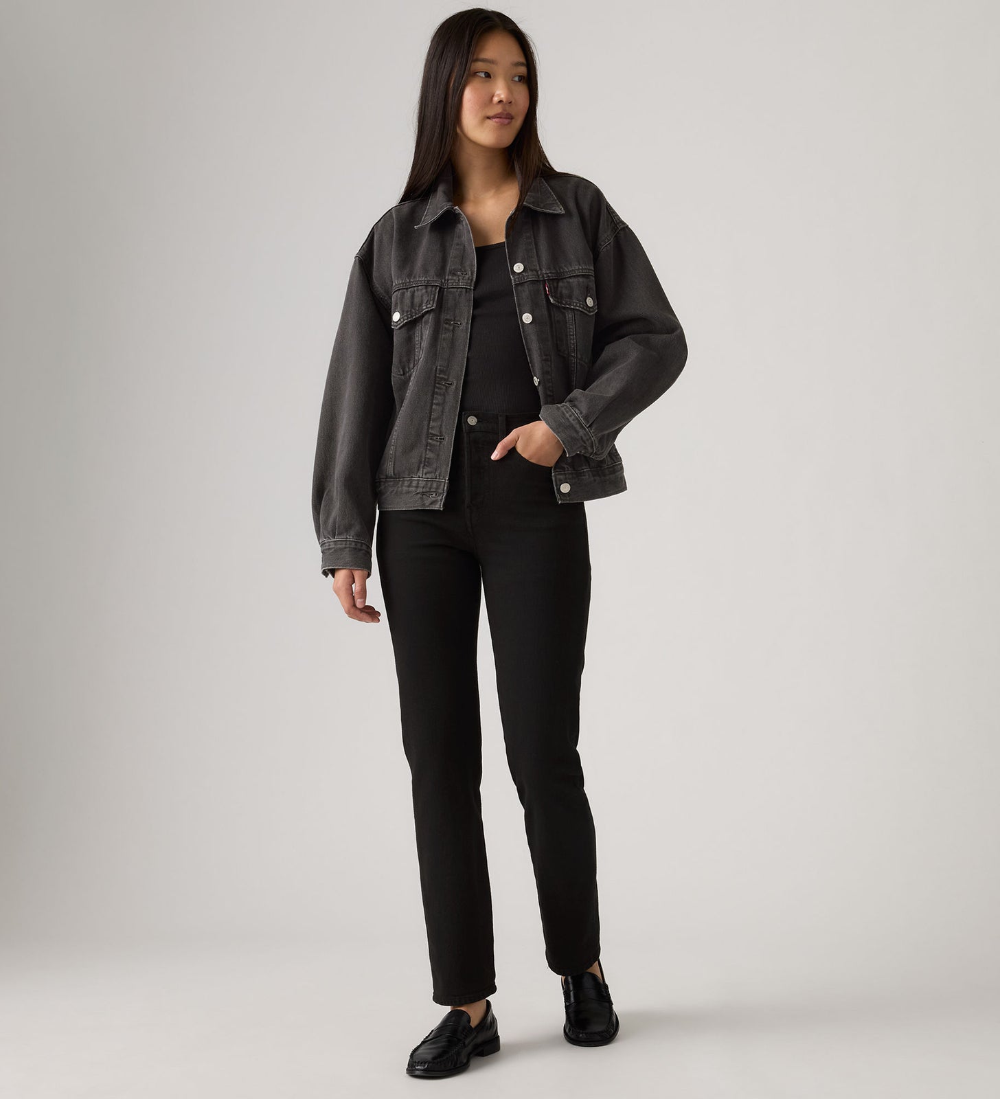 LEVIS WEDGIE STRAIGHT - BLACK SPROUT
