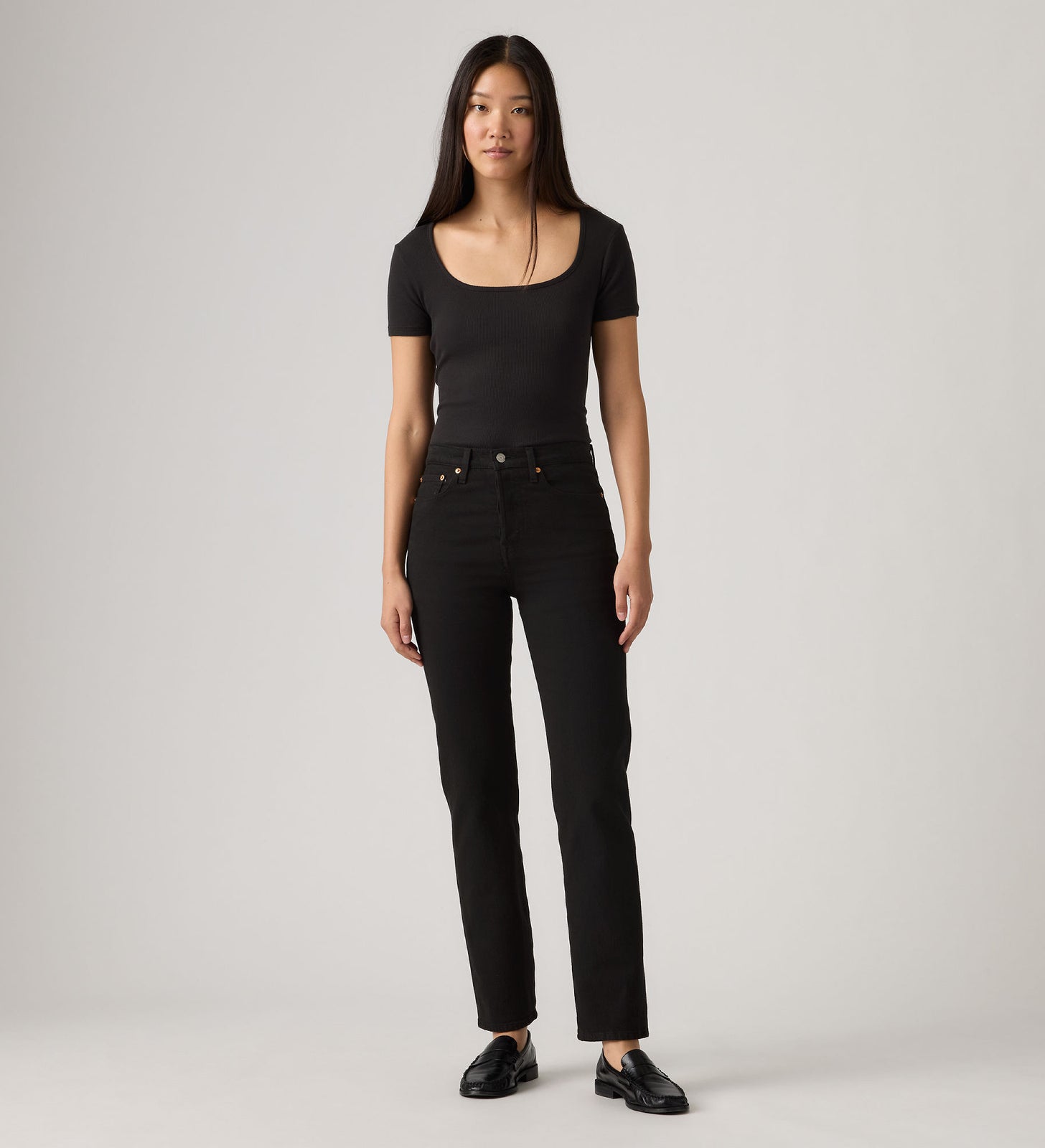 LEVIS WEDGIE STRAIGHT - BLACK SPROUT