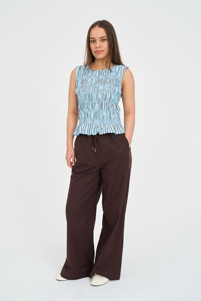 HUFFER STRIPE BRIDGET SHIRRED TOP