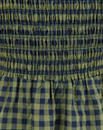 RE:UNION WREN GINGHAM SHIRRED BODICE MIDI DRESS