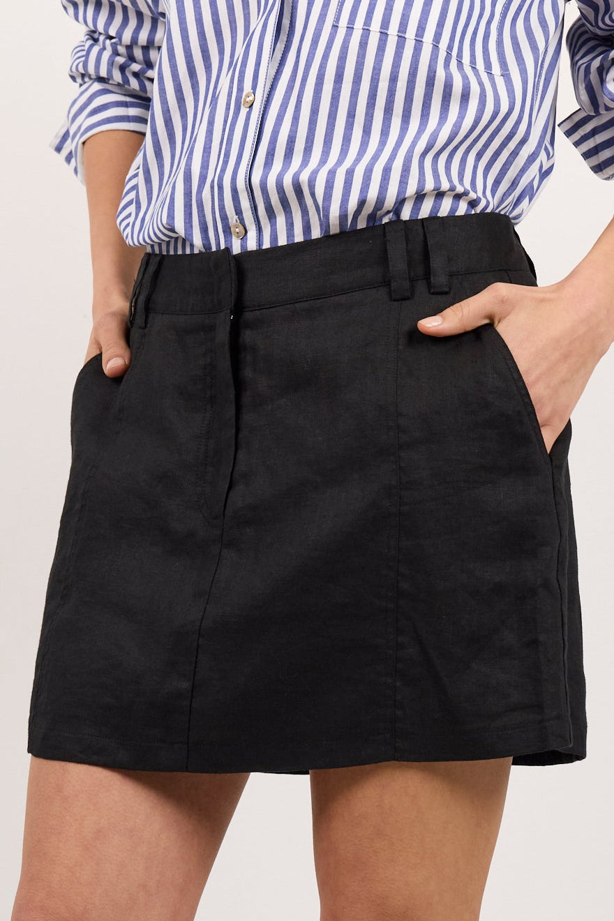 RE:UNION ALIGNMENT LINEN MINI SKORT