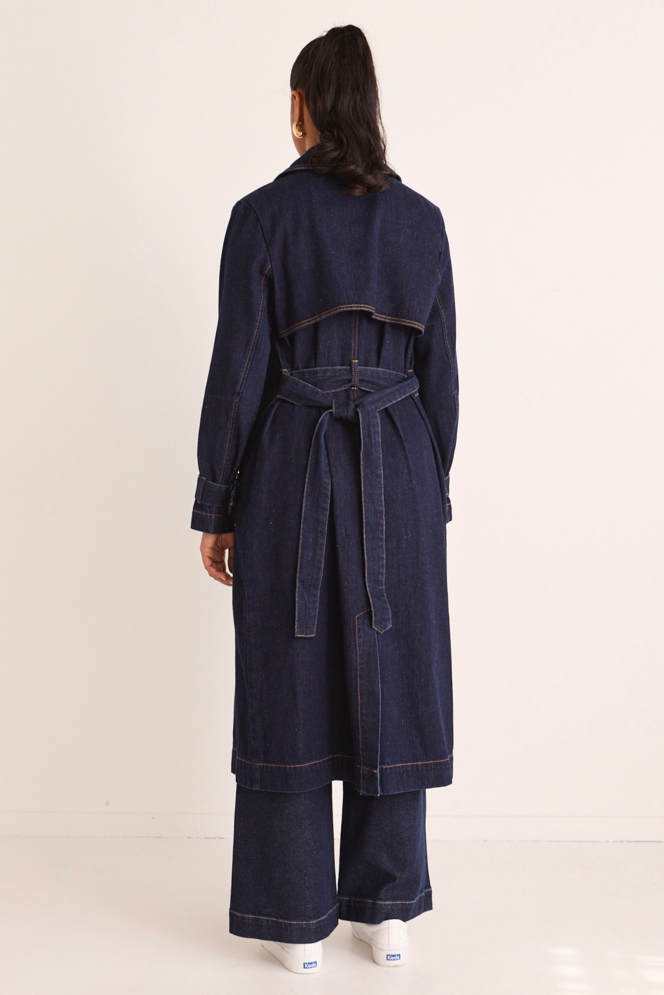 AMONG THE BRAVE RODEO DENIM TRENCH COAT