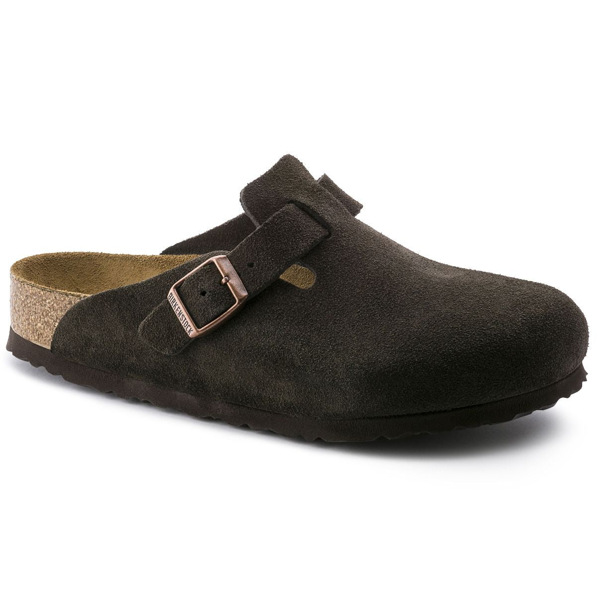 BIRKENSTOCK BOSTON SOFT FOOTBED SUEDE LEATHER - REGULAR - MOCHA