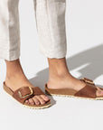 BIRKENSTOCK MADRID BIG BUCKLE OILED LEATHER - REGULAR - COGNAC