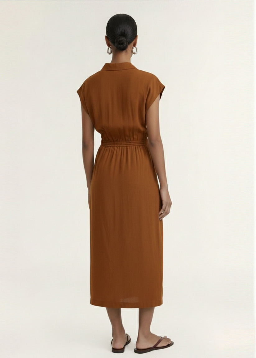 STAPLE THE LABEL SOLENE WRAP MIDI DRESS