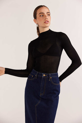 STAPLE THE LABEL MUSE SHEER KNIT TOP