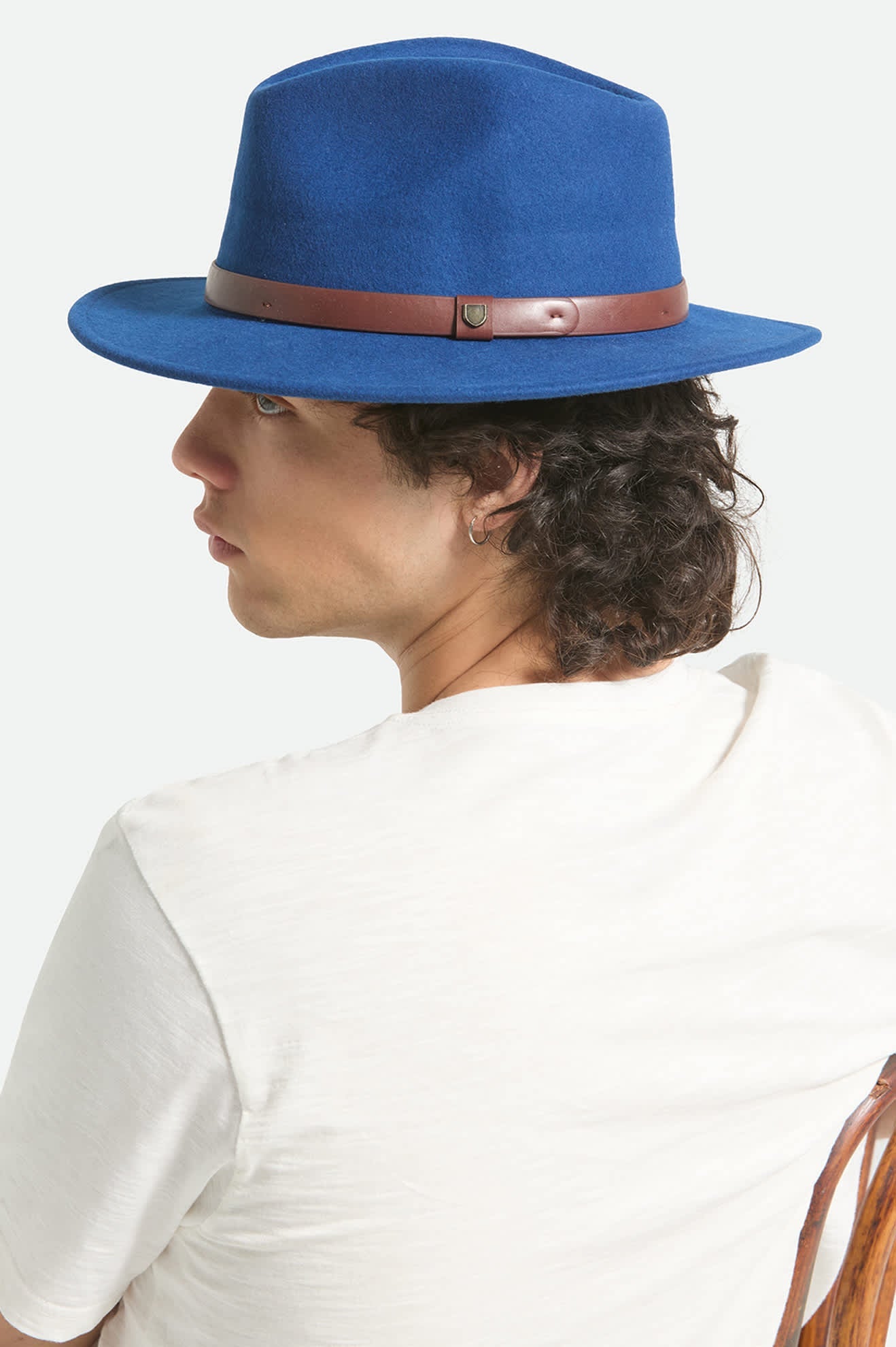 BRIXTON MESSER FEDORA - MIGHTNIGHT BLUE/PINECONE