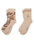 KAREN WALKER CAROUSEL SOCKS 2 PACK - CREAM MULTI