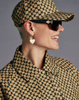 KAREN WALKER MONOGRAM CHECK CAP