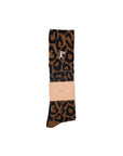KAREN WALKER LEOPARD KNEEHIGH SOCKS 2 PACK - TAN/BLACK