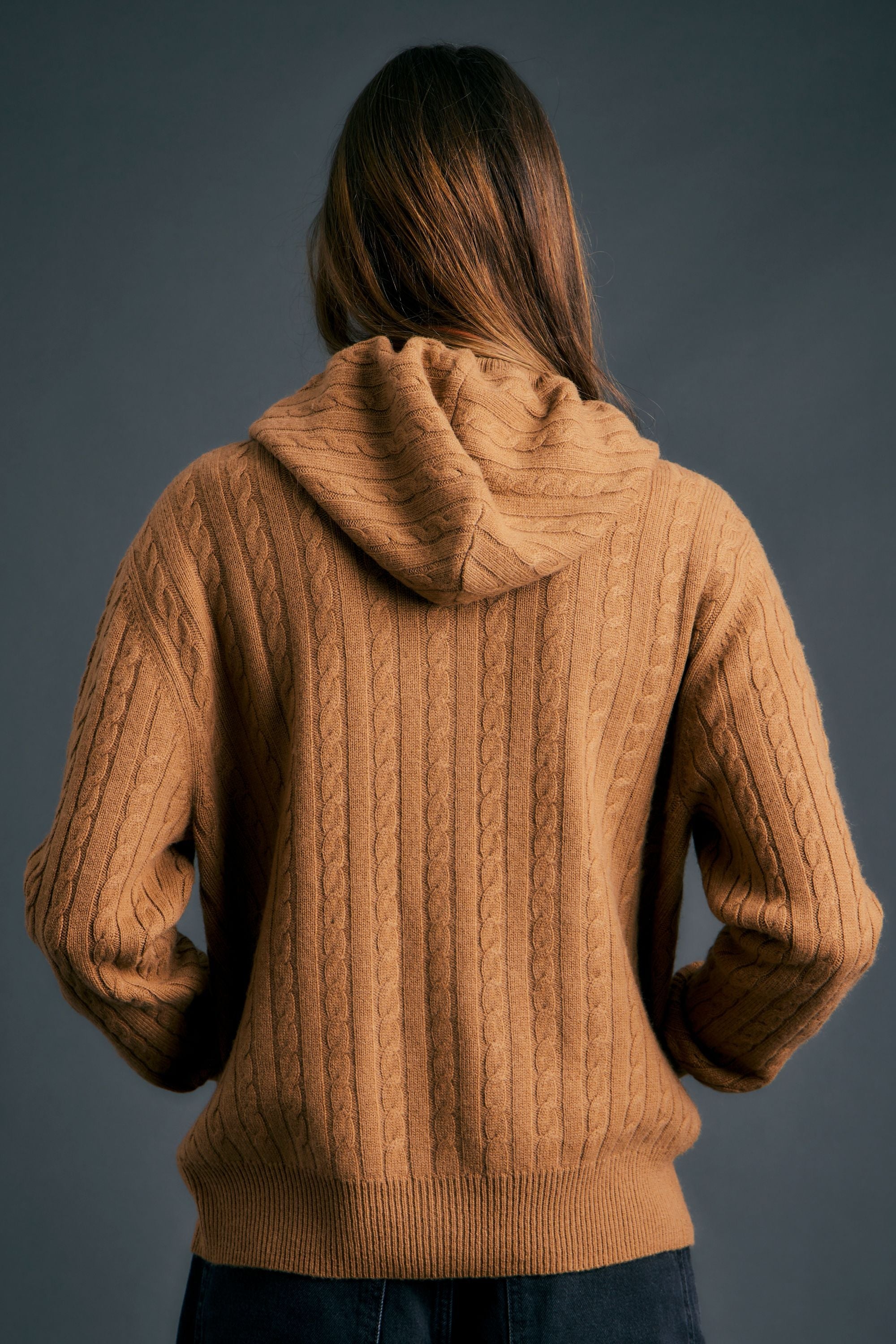 KAREN WALKER CAMPUS CABLE KNIT HOODIE