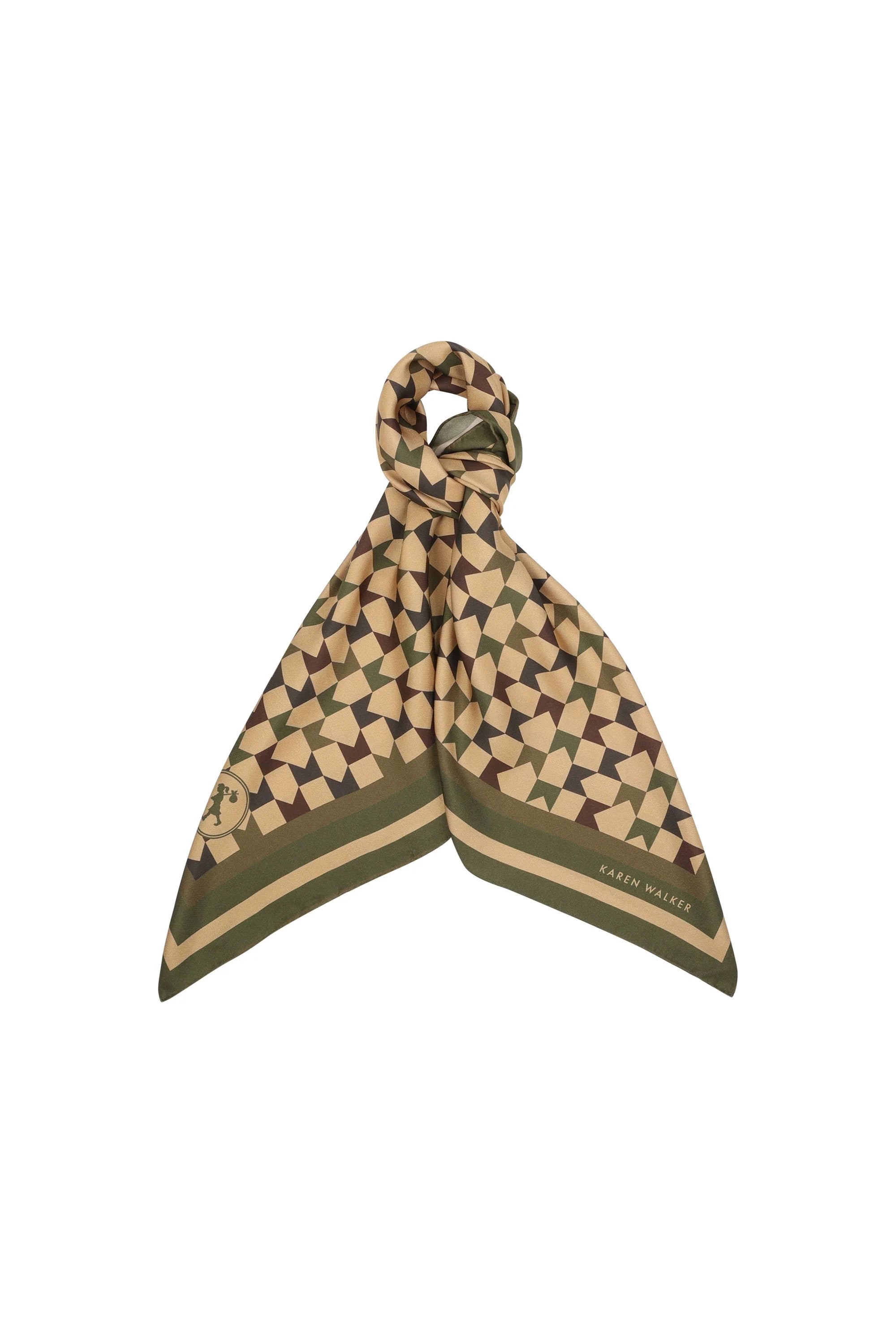 KAREN WALKER MONOGRAM CHECK SCARF