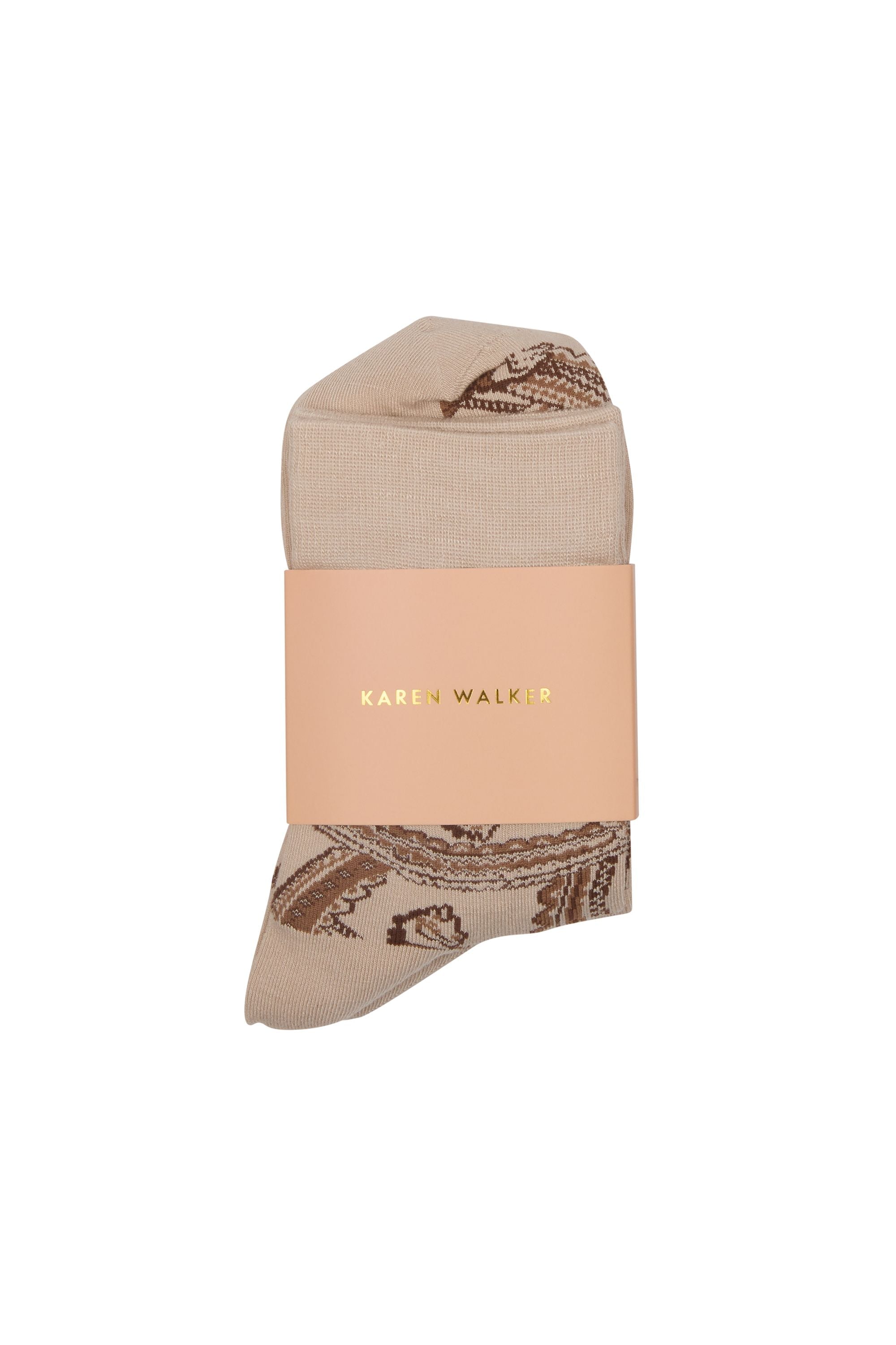 KAREN WALKER CAROUSEL SOCKS 2 PACK - CREAM MULTI