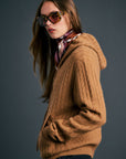 KAREN WALKER CAMPUS CABLE KNIT HOODIE