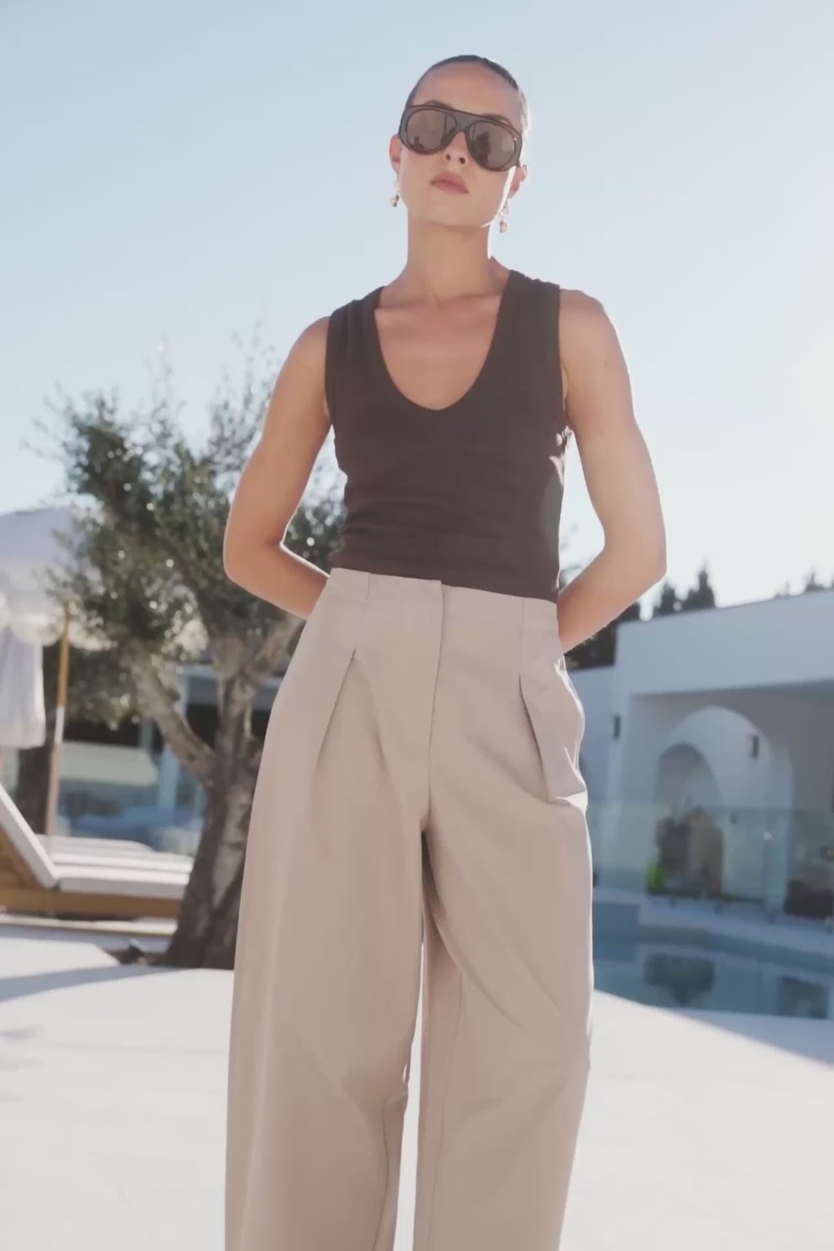 STORIES BE TOLD MANIFESTO FRONT PLEAT BARREL LEG PANTS