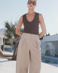 STORIES BE TOLD MANIFESTO FRONT PLEAT BARREL LEG PANTS