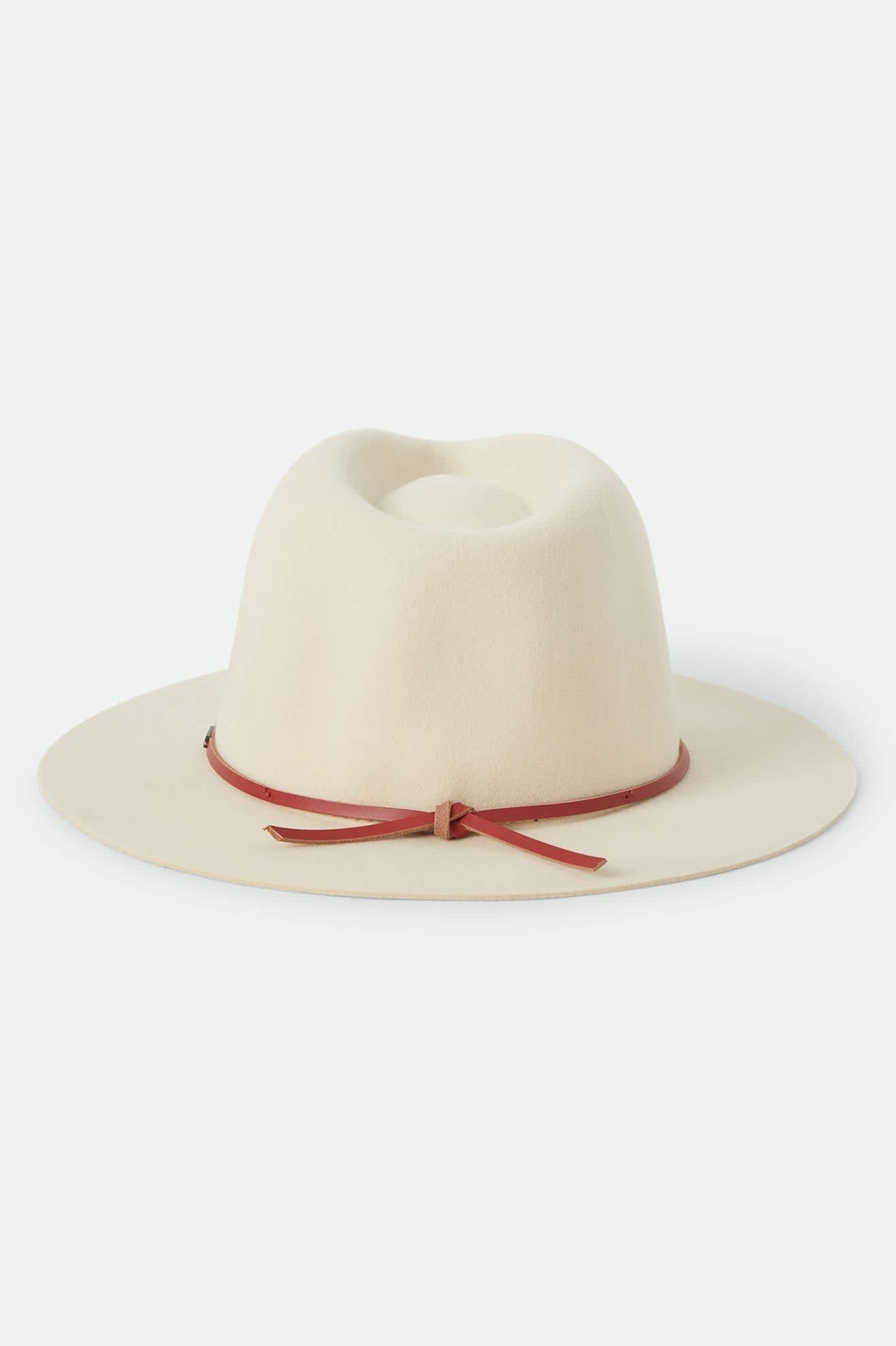 BRIXTON WESLEY FEDORA - WAX PAPER/RED EARTH