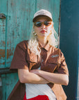 BRIXTON FOR GET THE COWBOY NP MP SNAPBACK - CHOC/OFFWHITE