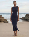 STAPLE THE LABEL LENO KNIT MIDI DRESS