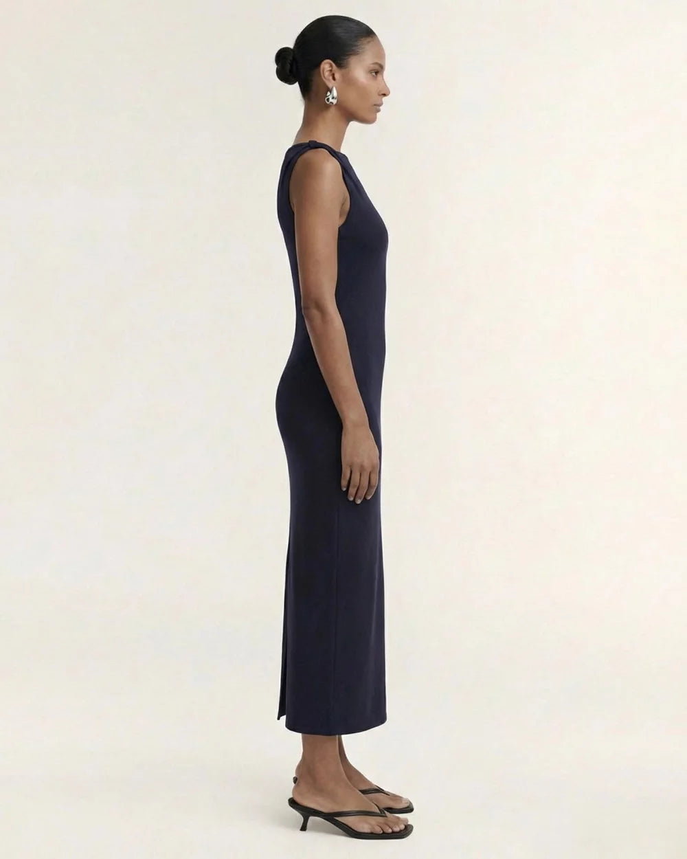 STAPLE THE LABEL LENO KNIT MIDI DRESS