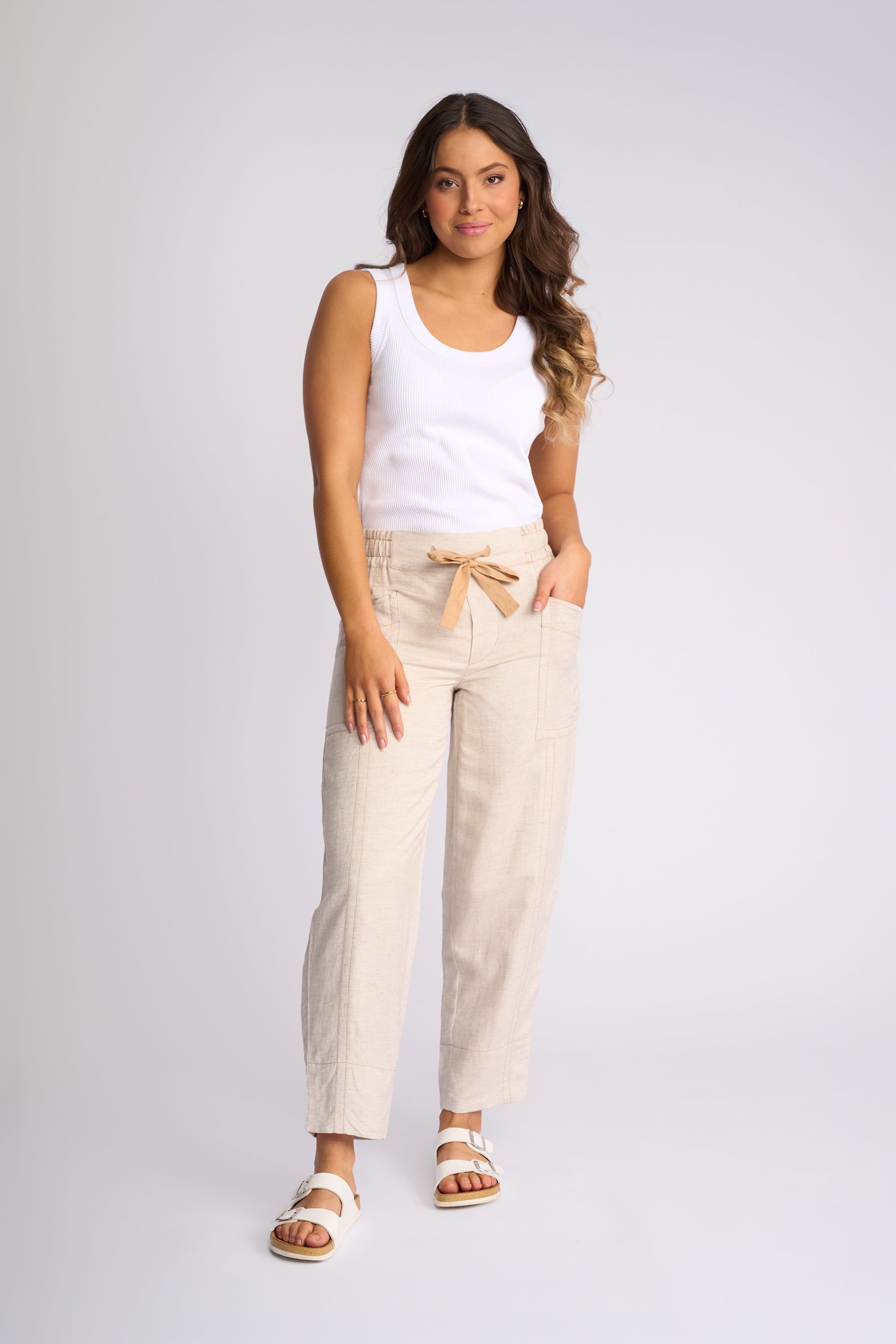 KNEWE DEW BARREL LEG ANKLE GRAZER PANT