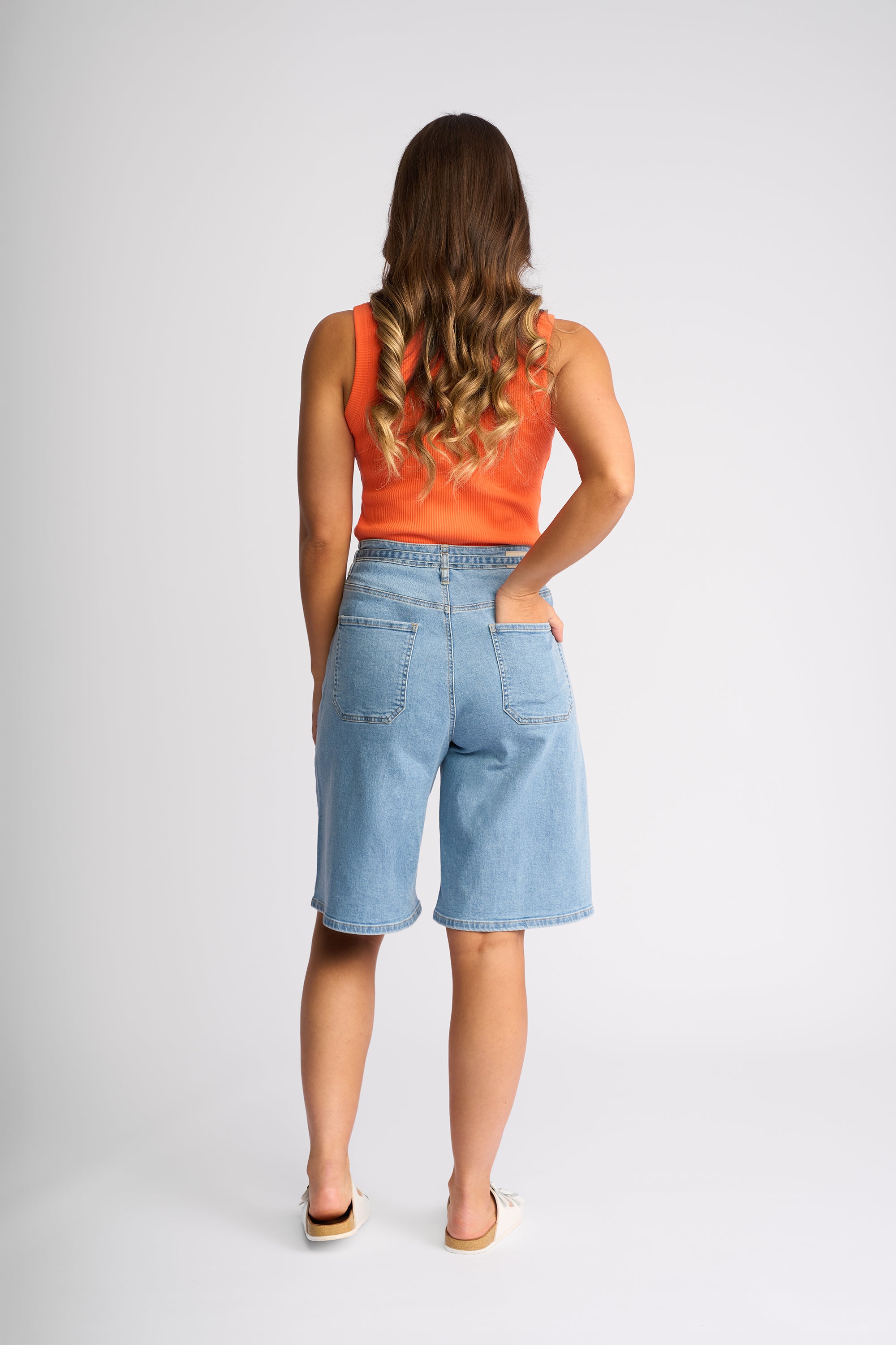 KNEWE ZURI LONGLINE WIDE LEG JORT WITH BELT SHORT