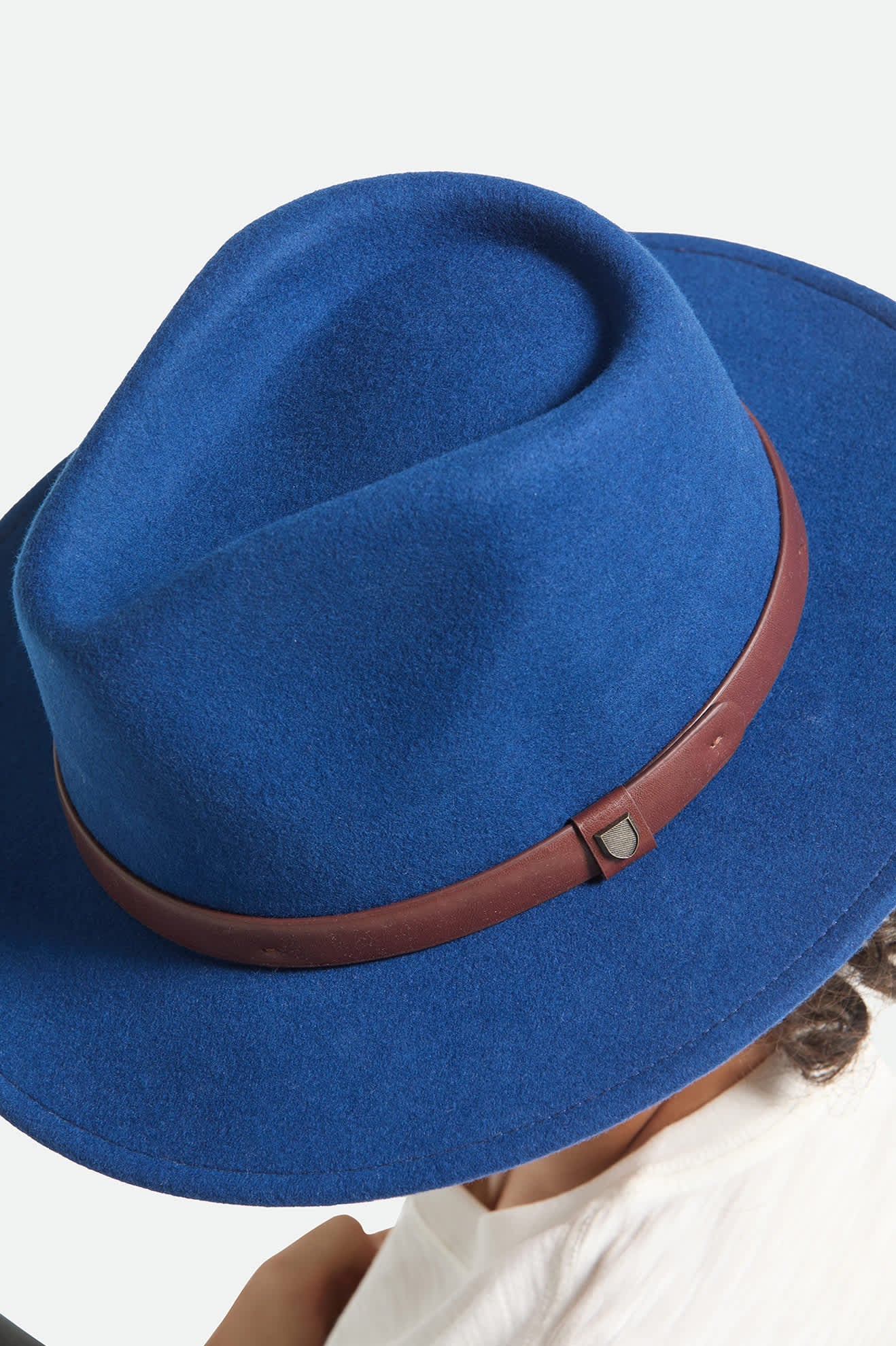 BRIXTON MESSER FEDORA - MIGHTNIGHT BLUE/PINECONE