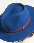 BRIXTON MESSER FEDORA - MIGHTNIGHT BLUE/PINECONE