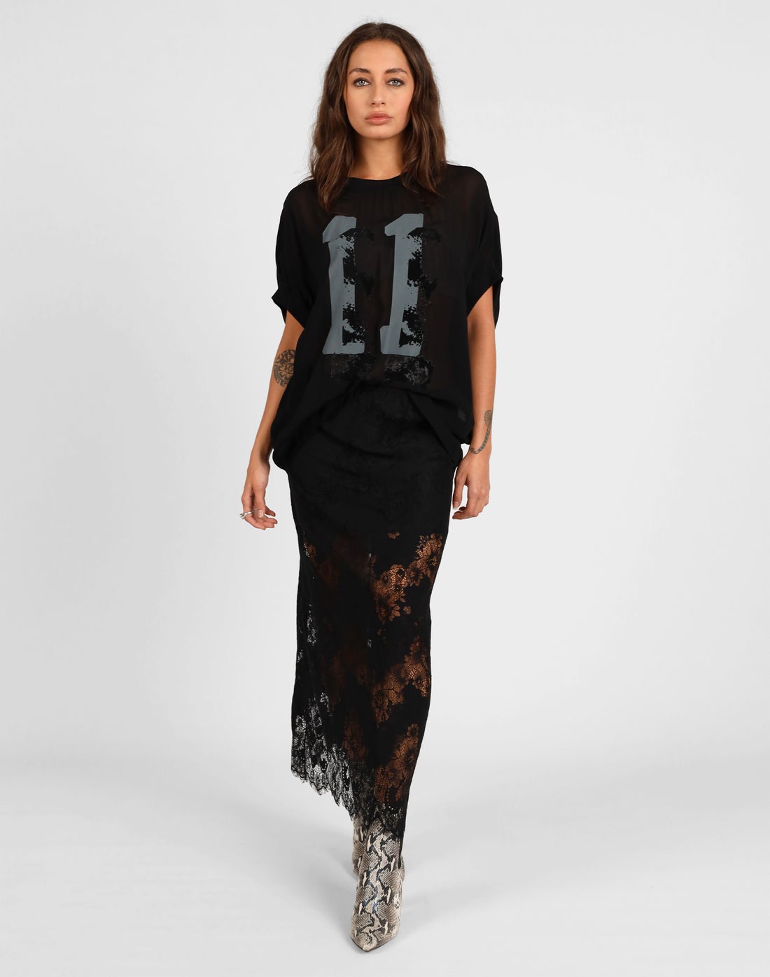 STORM LACE MIDI SKIRT