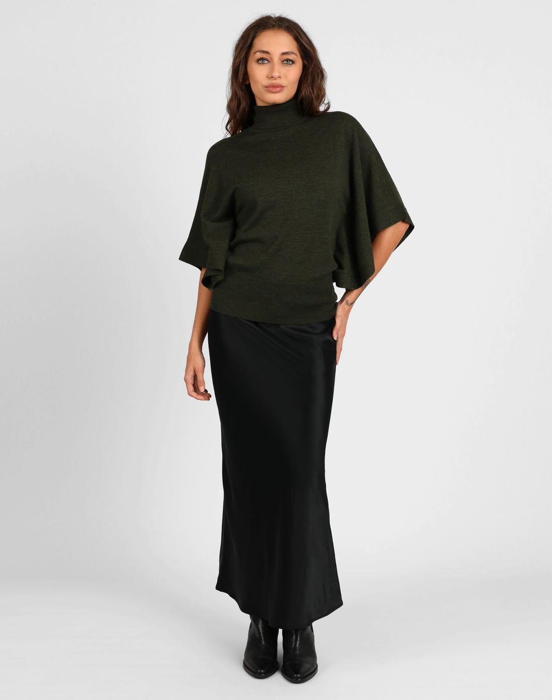 STORM LIQUID SATIN BIAS SKIRT